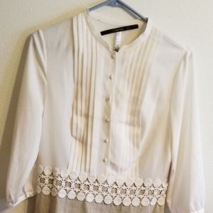 KENSIE Sheath Dress Layered Linen 3/4 Sleeve